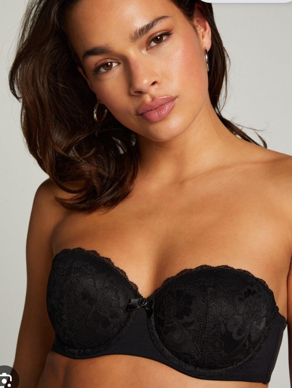 La Vie En Rose My Memory Black Strapless Lace Bra - 34 D New